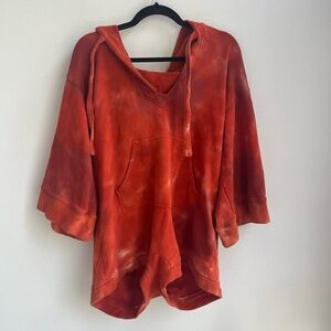 Warm Orange tie dye sweatshirt overall